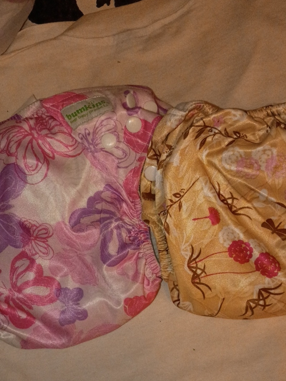 Bumkins Floral Reusable Diaper Covers - Pink, Purple & Gold